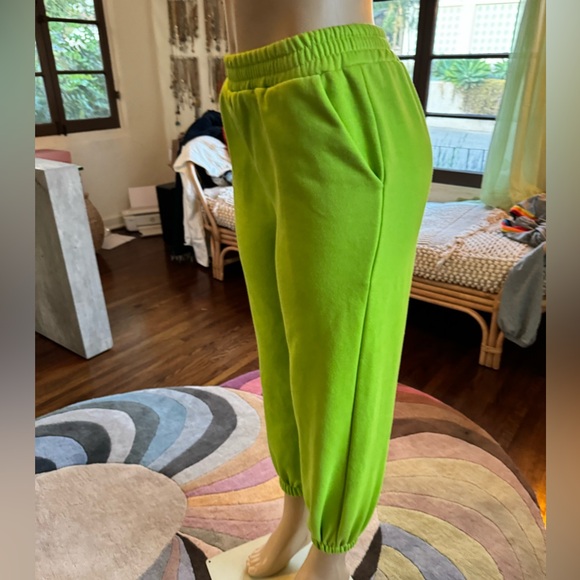 Lime green high rise joggers size M - Picture 2 of 6